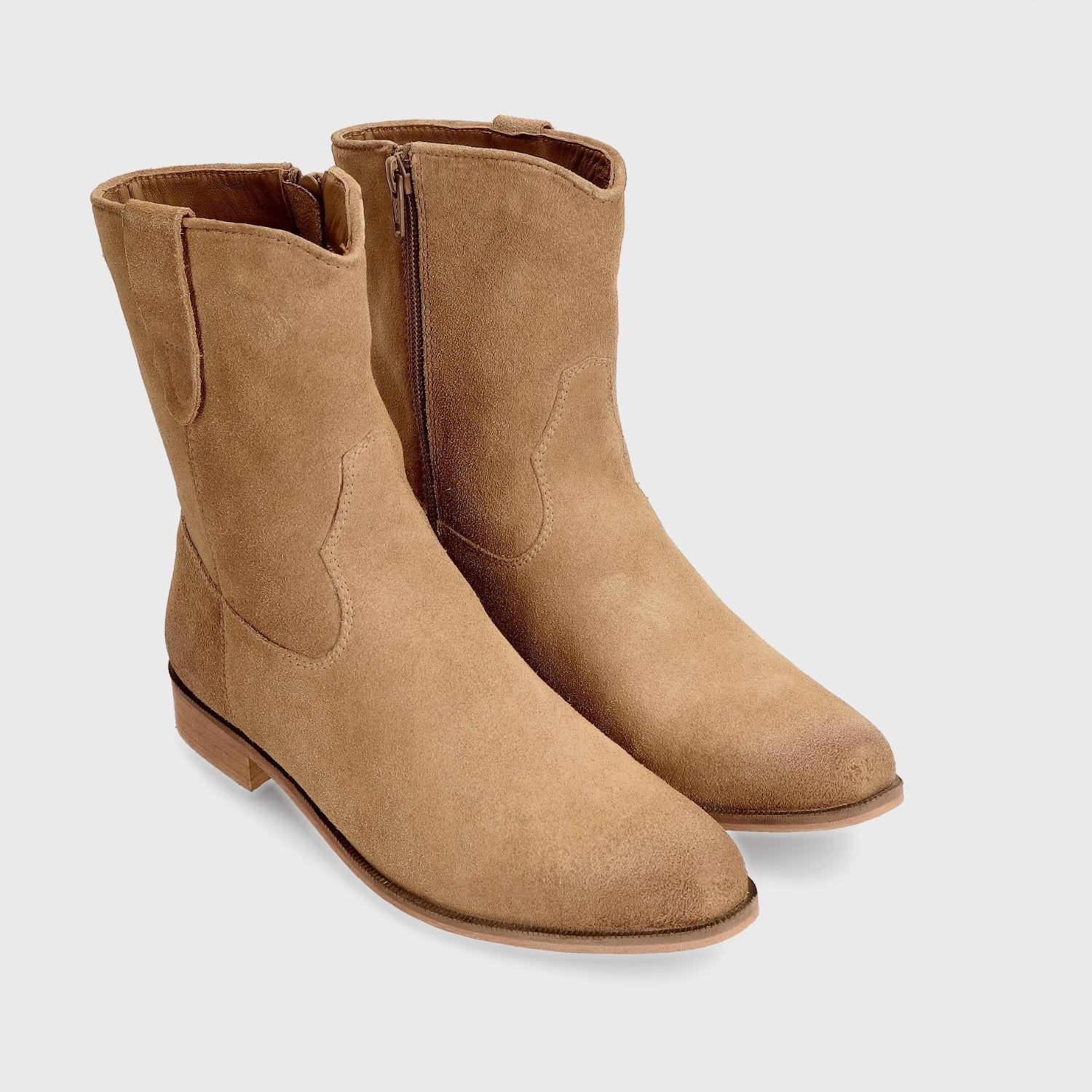 Botín Cuero Beige Mujer 28512