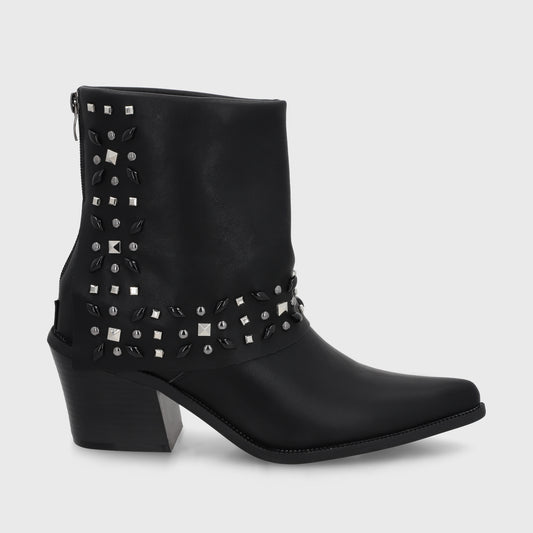 Botin Taco Negro Mujer 33768