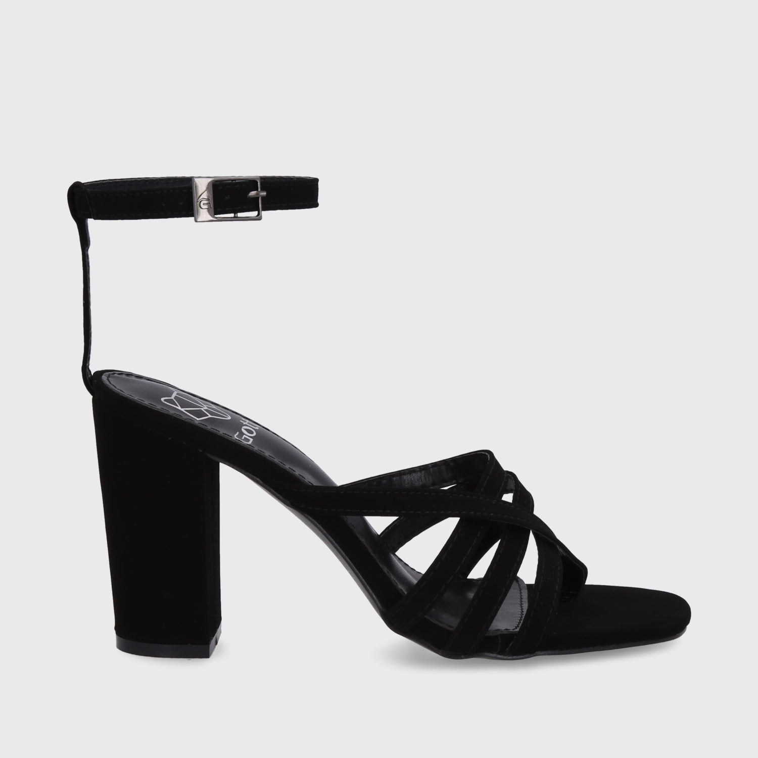 Sandalia Taco Negra Mujer 35122