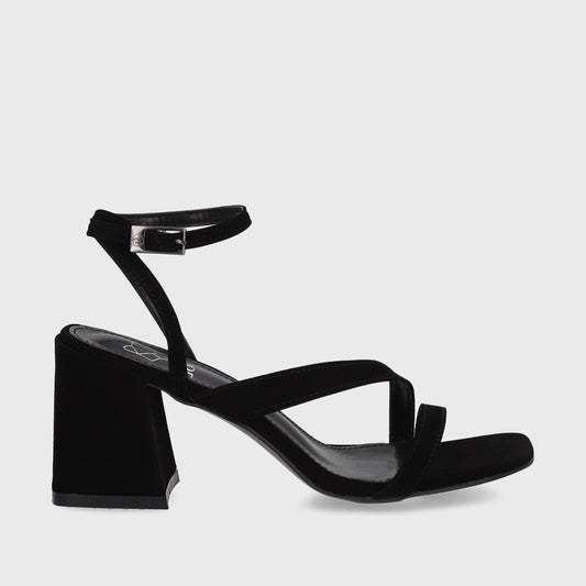 Sandalia Taco Negra Mujer 35132