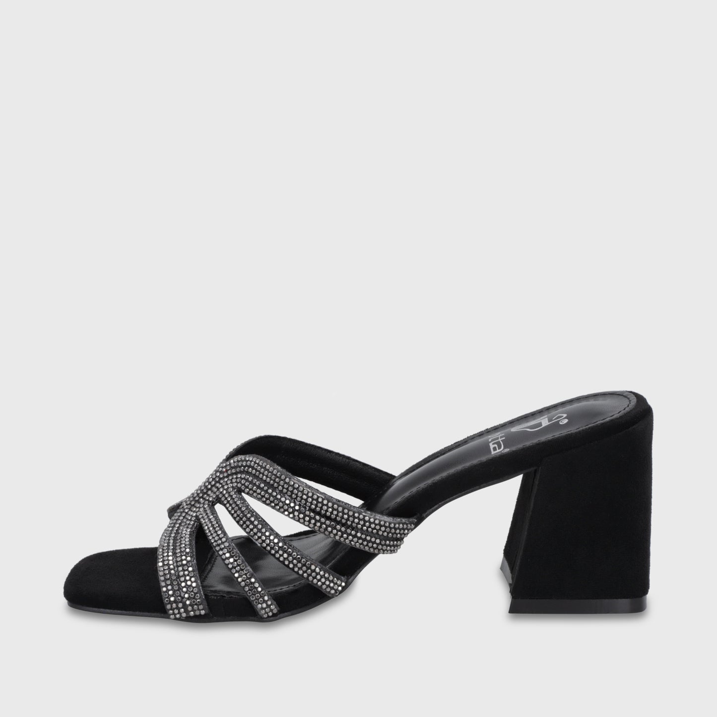 Sandalia Taco Negra Mujer 35135