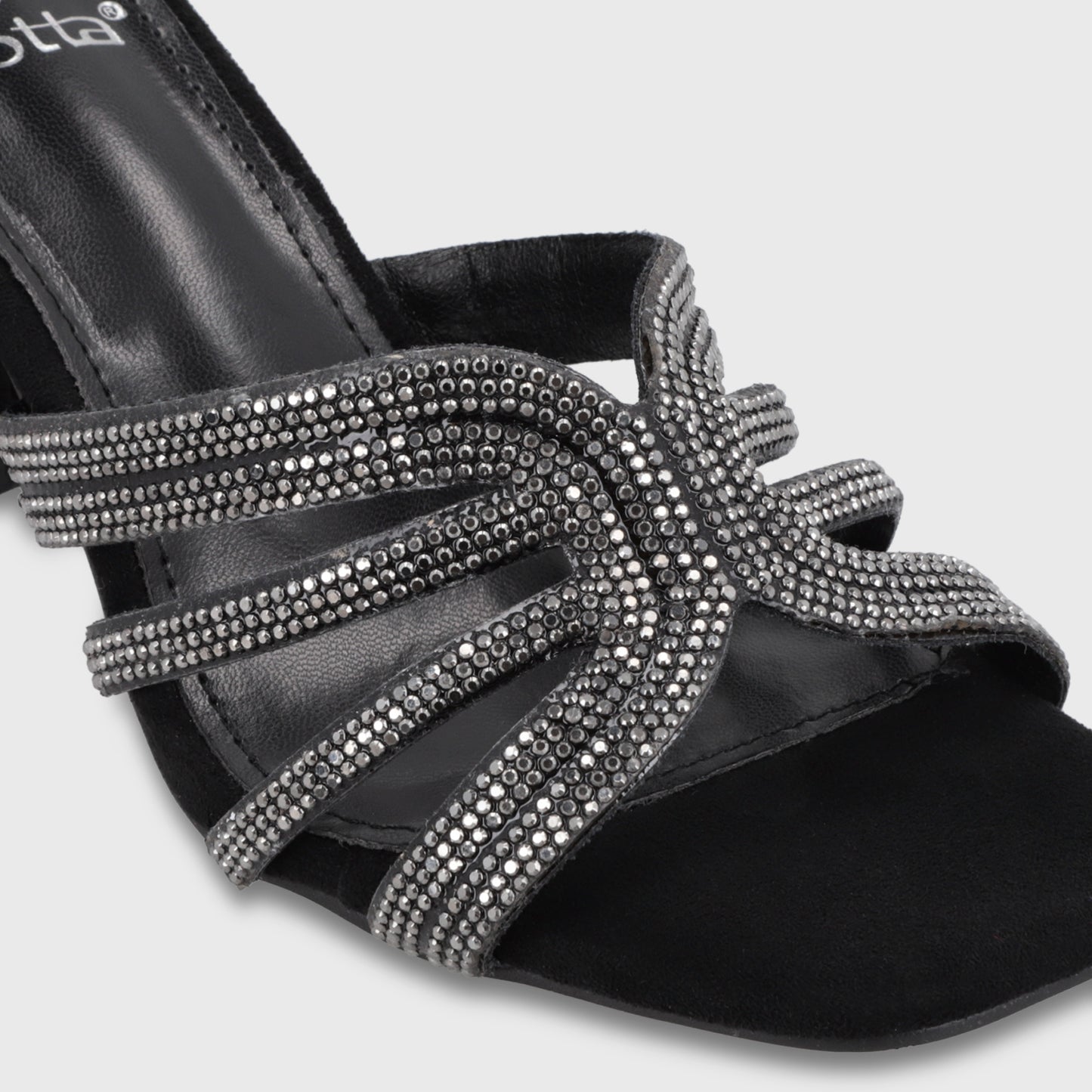 Sandalia Taco Negra Mujer 35135