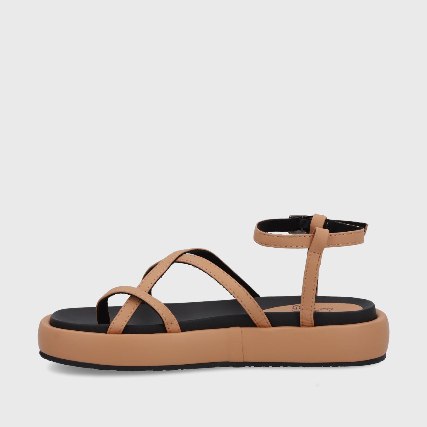 Sandalia Plana Camel  Mujer 35210