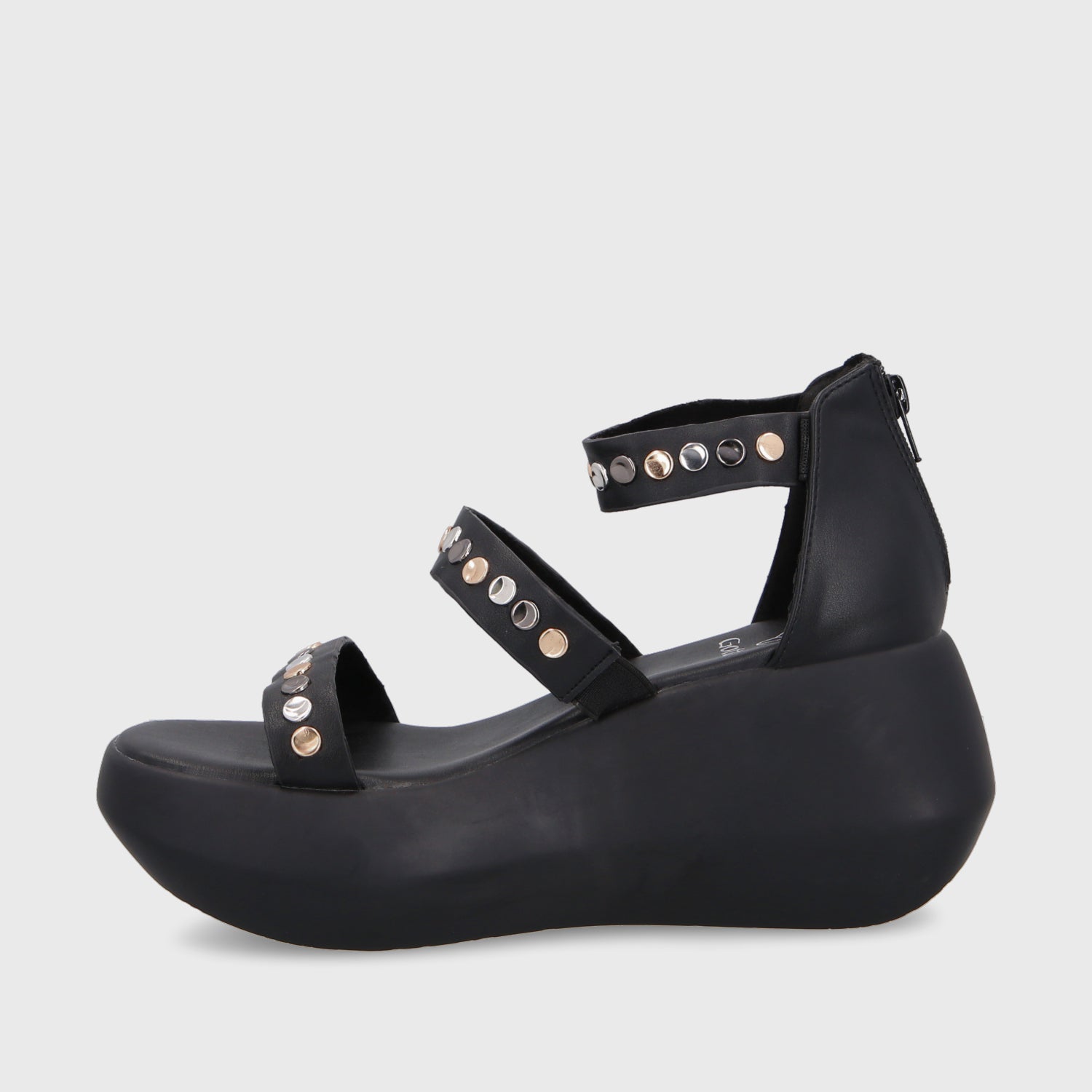 Sandalia Plataforma Negra Mujer 35230