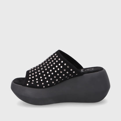 Sandalia Plataforma Negra Mujer 35231