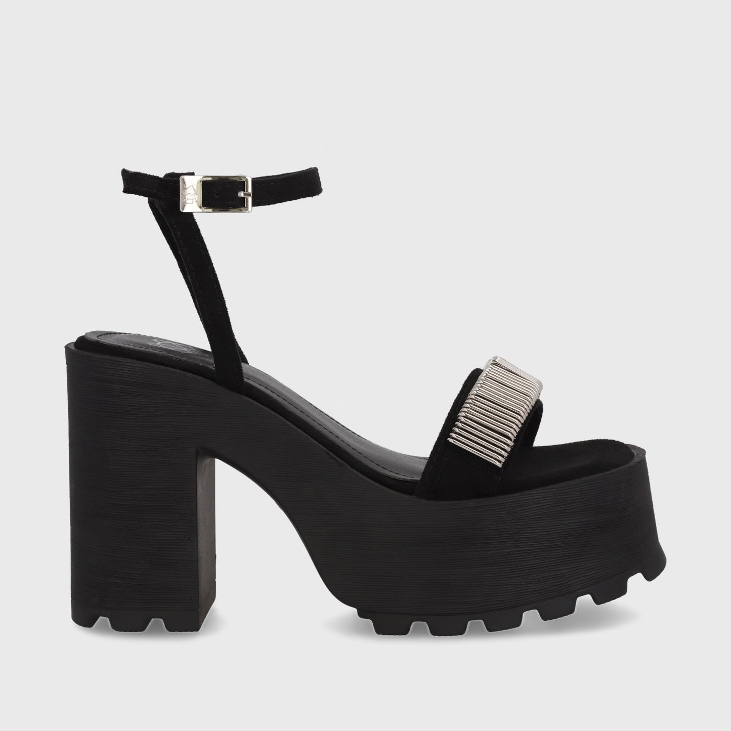 Sandalia Plataforma Negra Mujer 35281