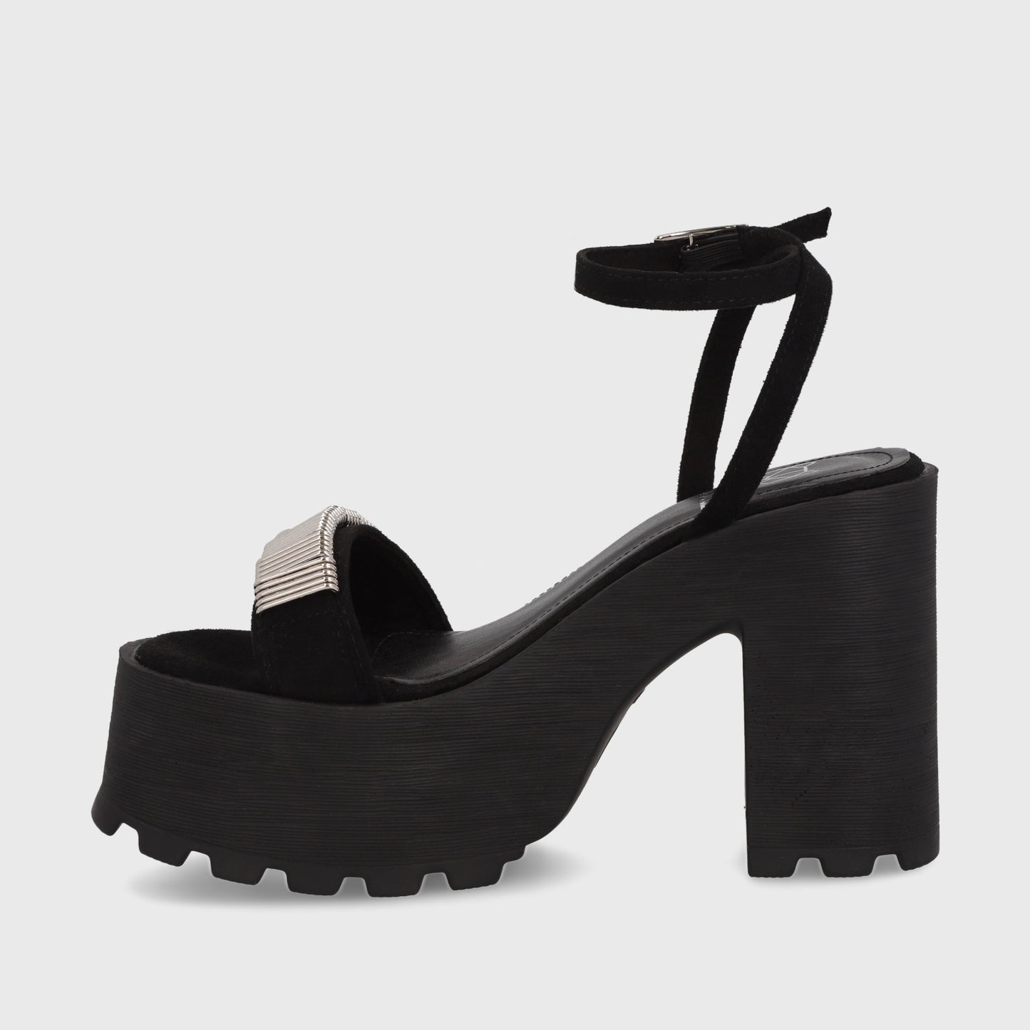 Sandalia Plataforma Negra Mujer 35281