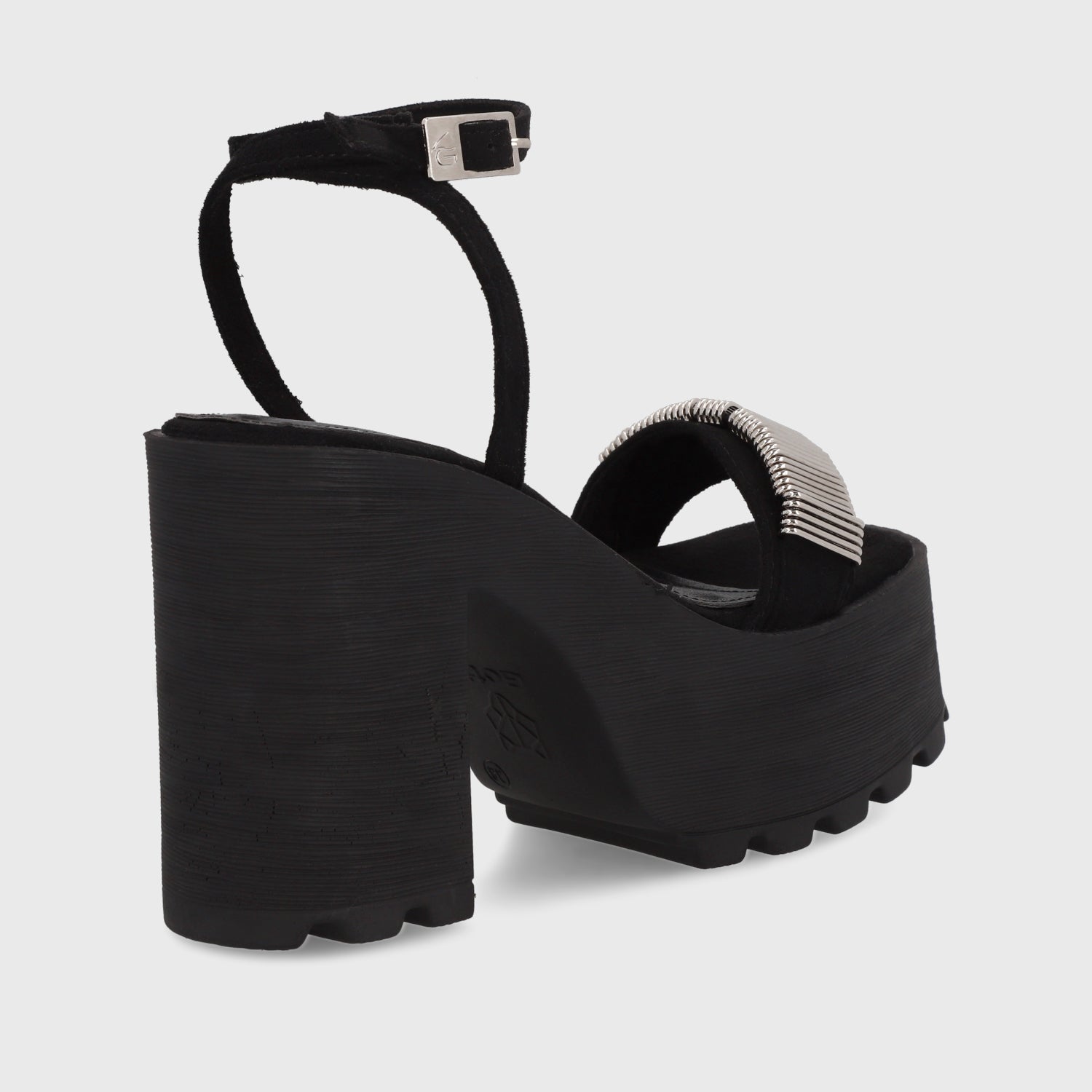 Sandalia Plataforma Negra Mujer 35281