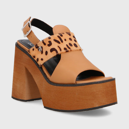 Sandalia Plataforma Animal Print Mujer 35291