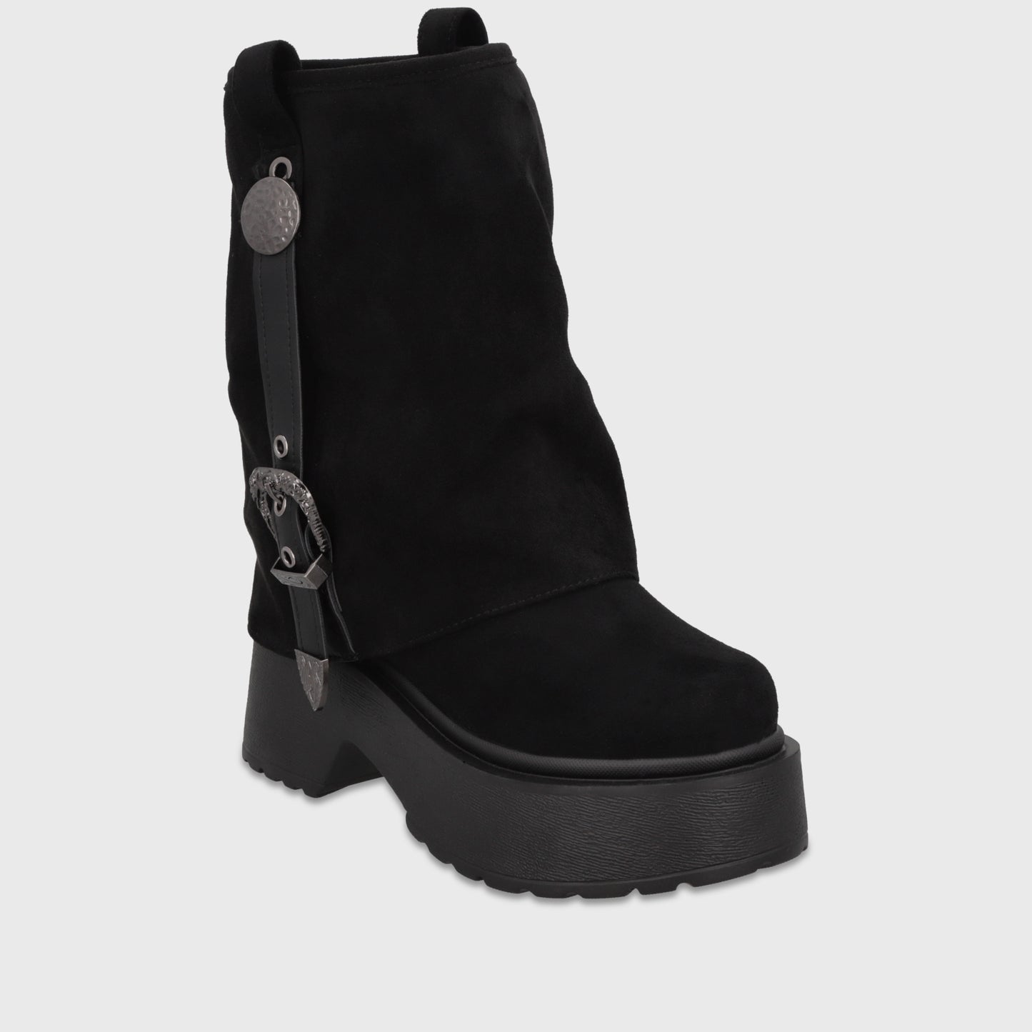 Botín Plataforma Negro Mujer 35807