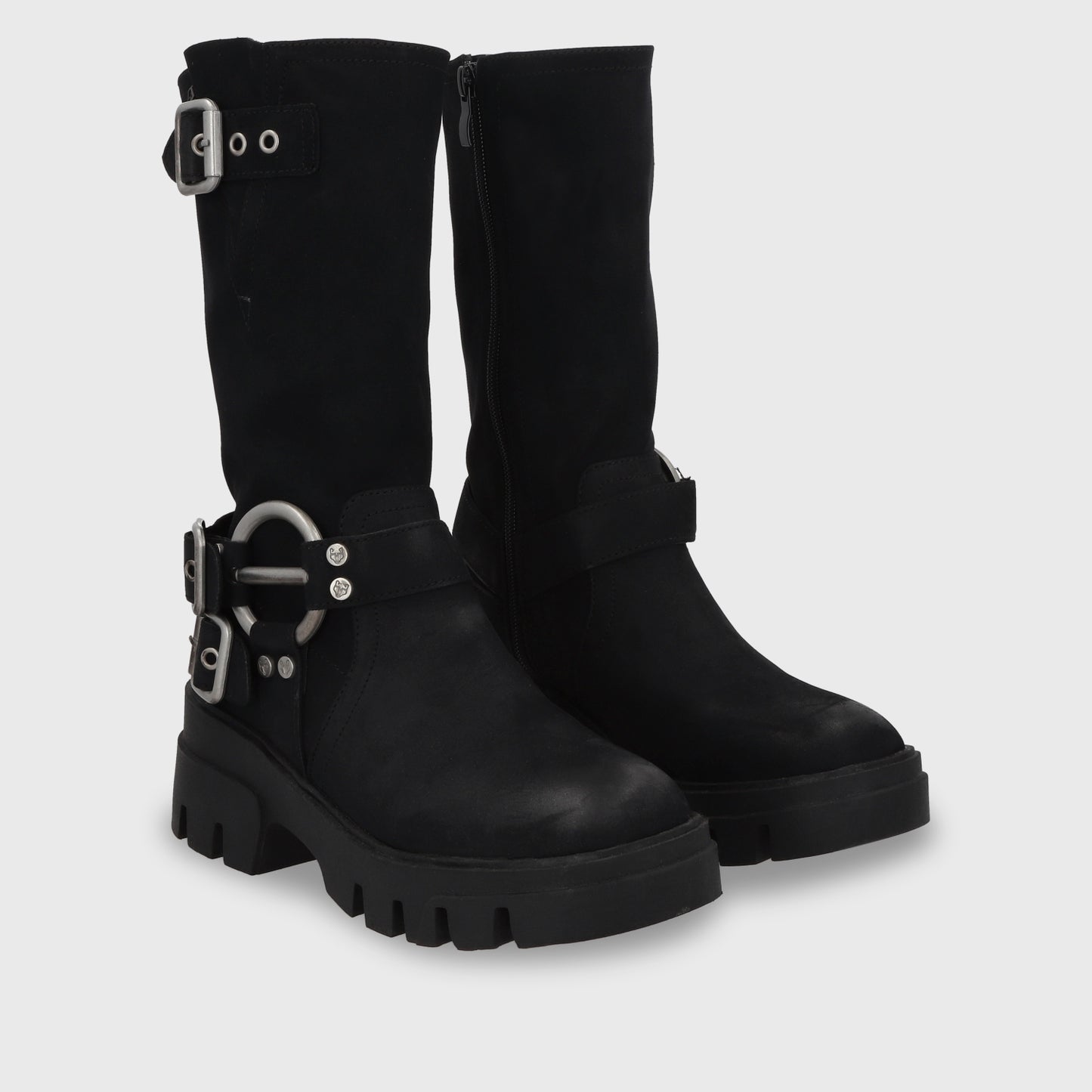 Bota Plataforma Negra Mujer 35985