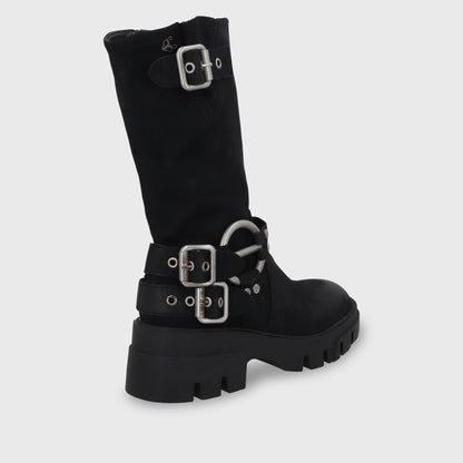 Bota Plataforma Negra Mujer 35985