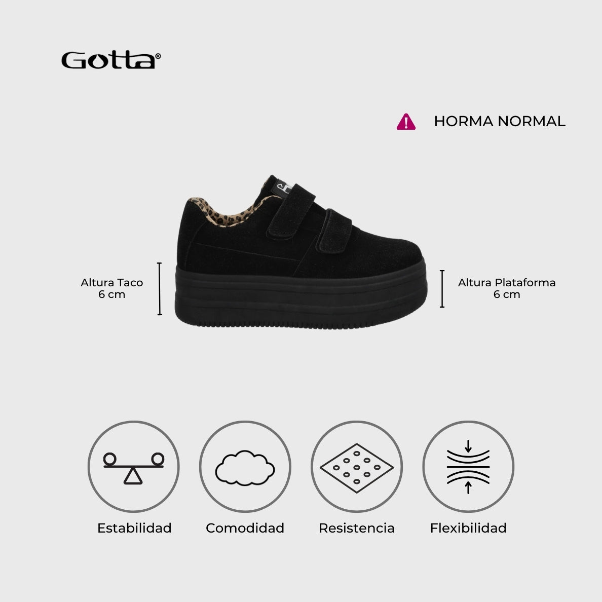 Zapatilla Negra Mujer 38561