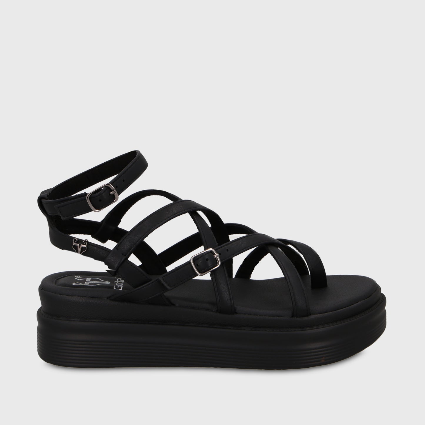 Sandalia Plataforma Negra Mujer 43017