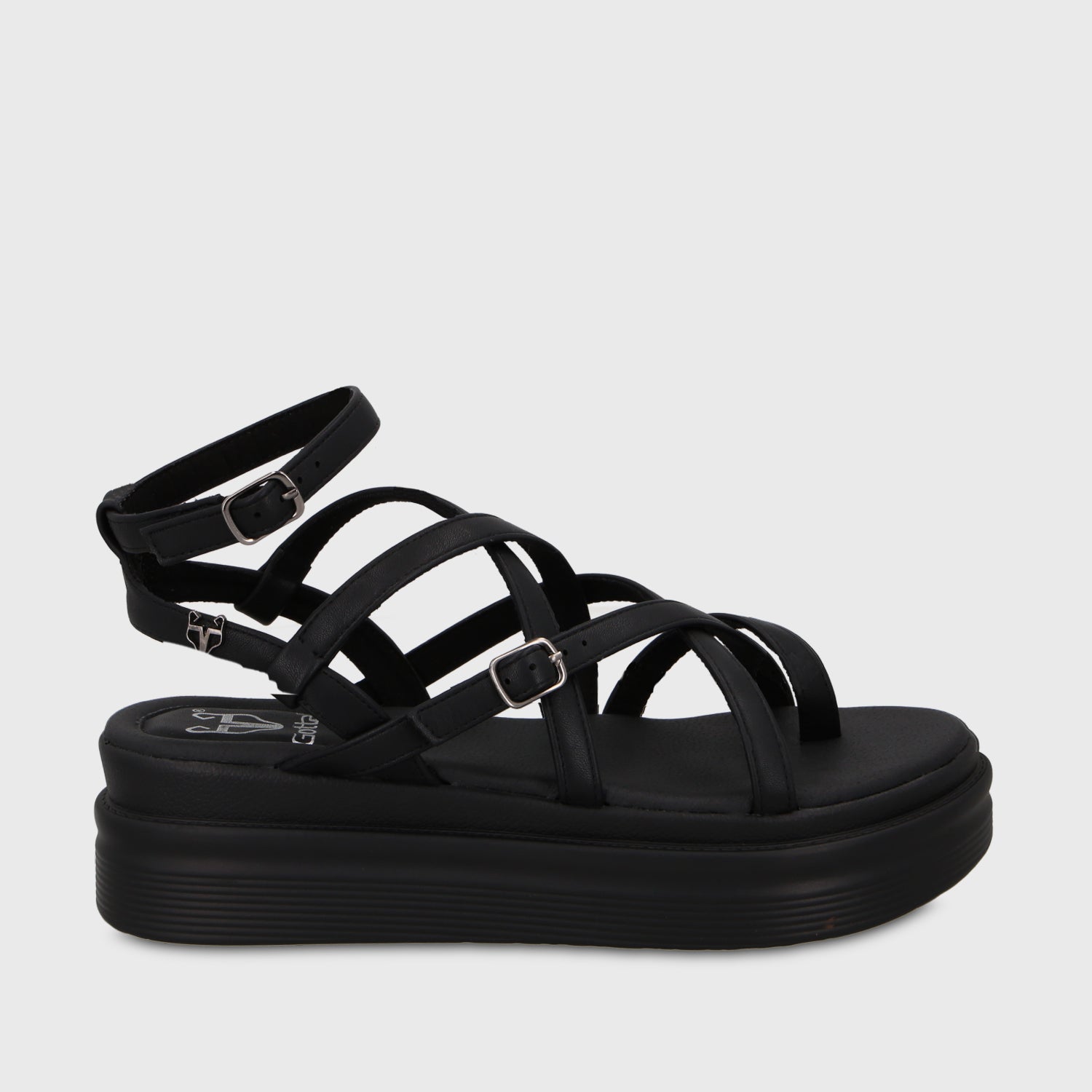 Sandalia Plataforma Negra Mujer 43017