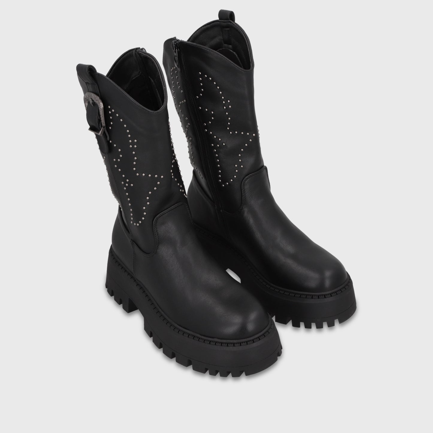 Bota Plataforma Negra Mujer 45807
