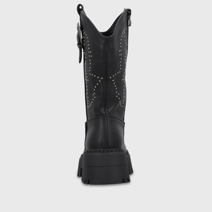 Bota Plataforma Negra Mujer 45807
