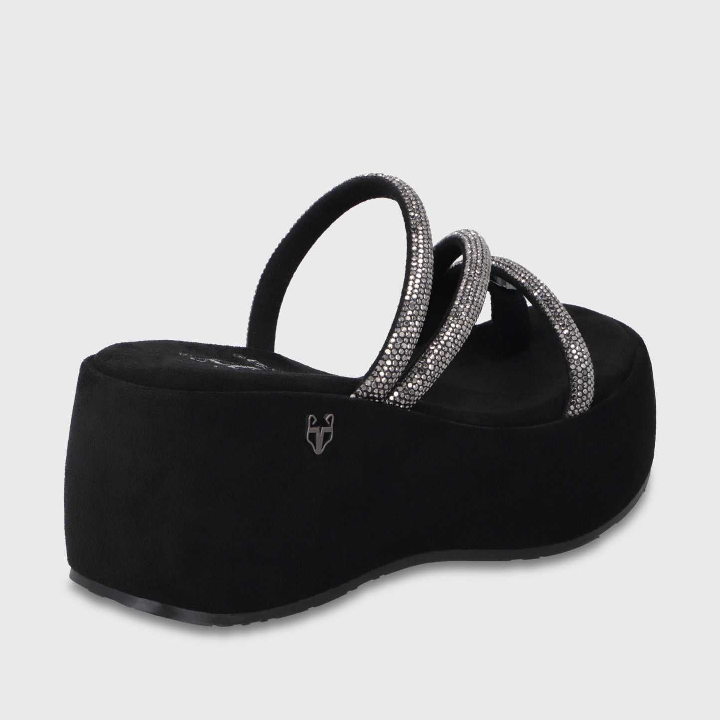 Sandalia Plataforma Negra Mujer 45826