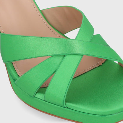 Sandalia Taco Verde Mujer 45902