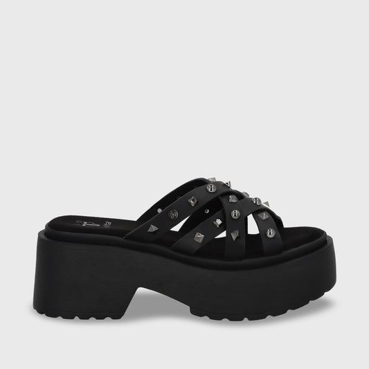 Sandalia Plataforma Negro Mujer 45984