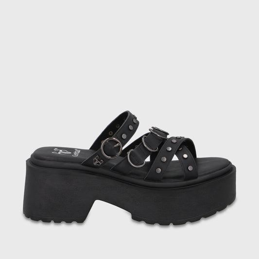 Sandalia Plataforma Negra Mujer 45987