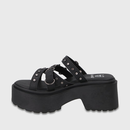 Sandalia Plataforma Negra Mujer 45987