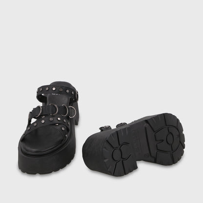 Sandalia Plataforma Negra Mujer 45987