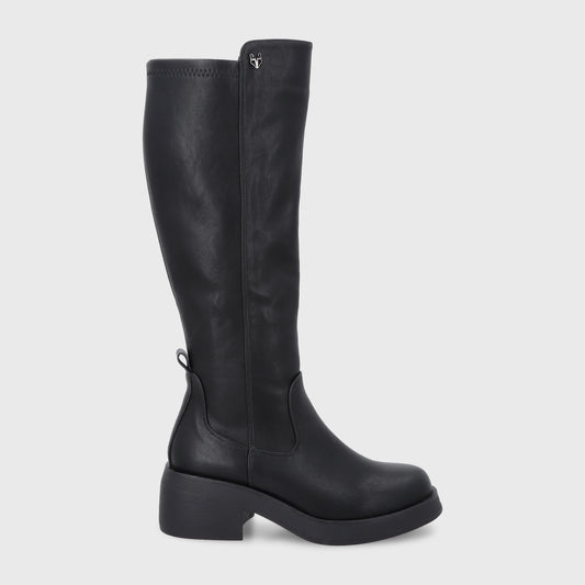 Bota Plataforma Negro Mujer 55251