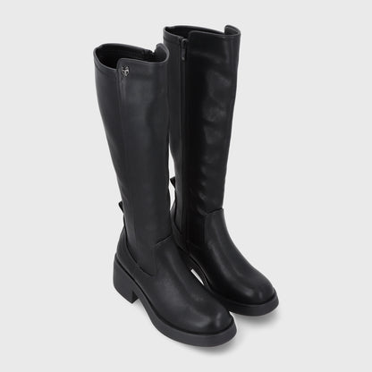 Bota Plataforma Negro Mujer 55251