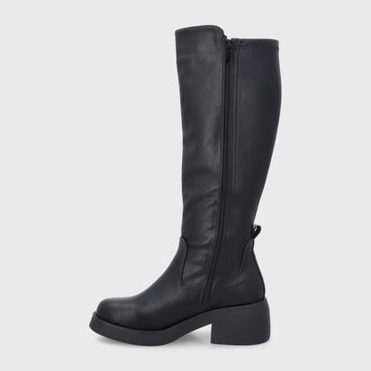 Bota Plataforma Negro Mujer 55251