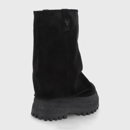 Bota Plataforma Negra Mujer 55291