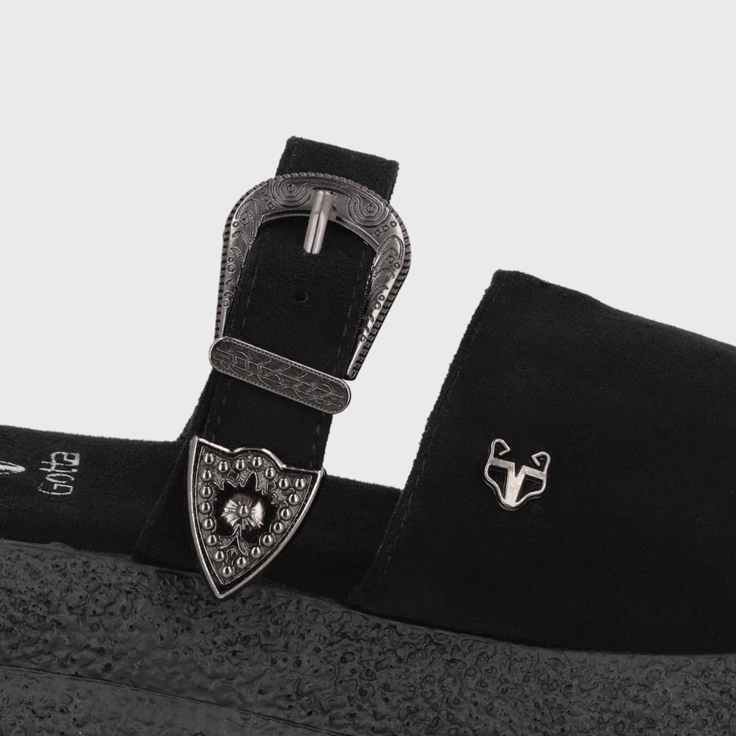 Sandalia Plataforma Negra Mujer 55295