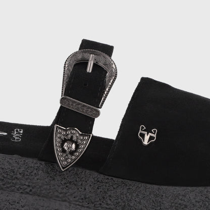 Sandalia Plataforma Negra Mujer 55295