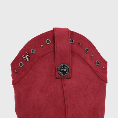 Bota Taco Roja Mujer 55301