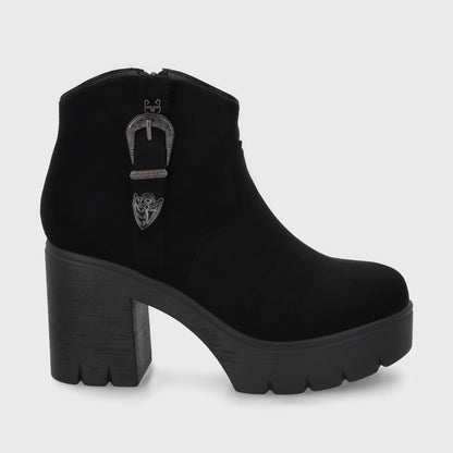 Botin Plataforma Negro Mujer 55311