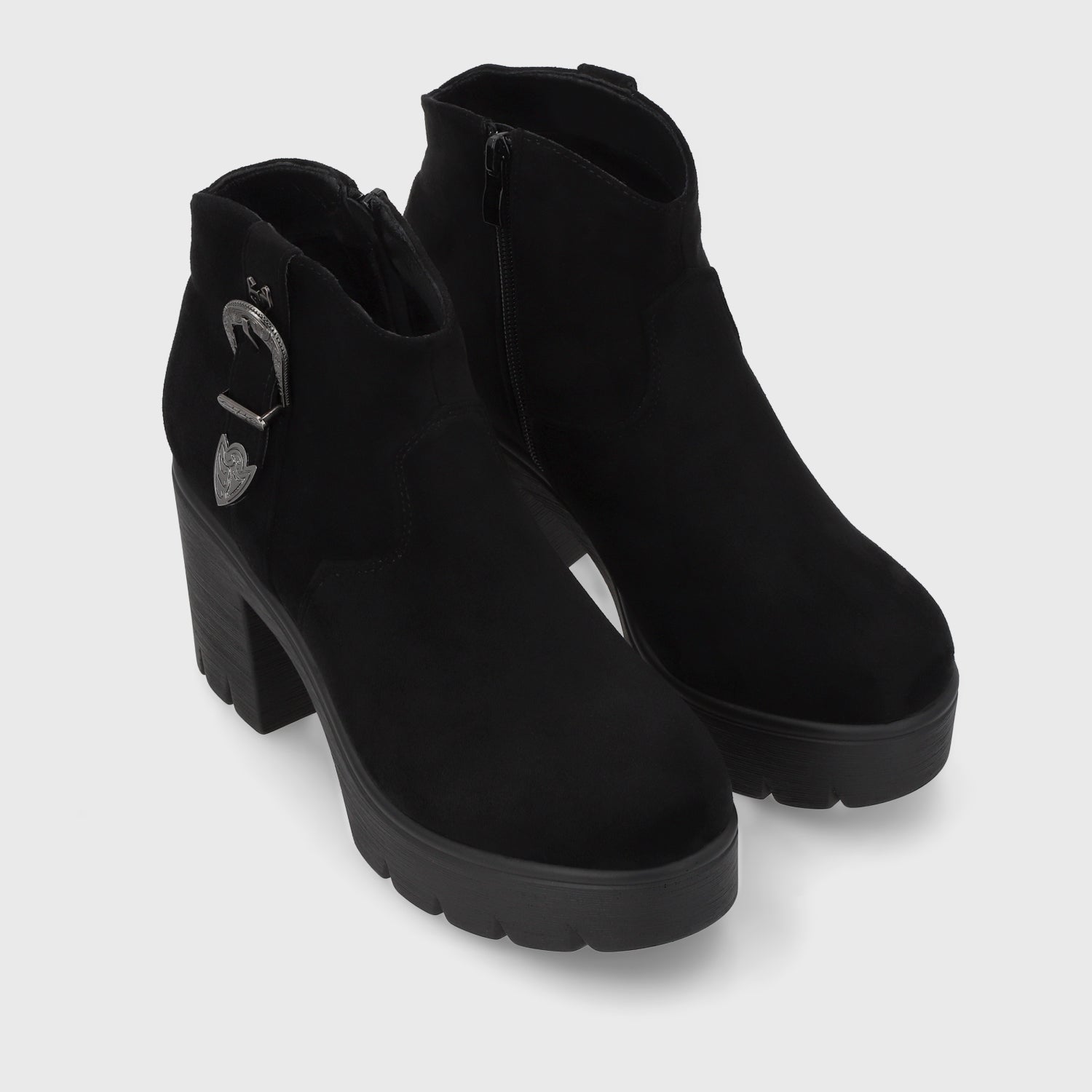 Botin Plataforma Negro Mujer 55311