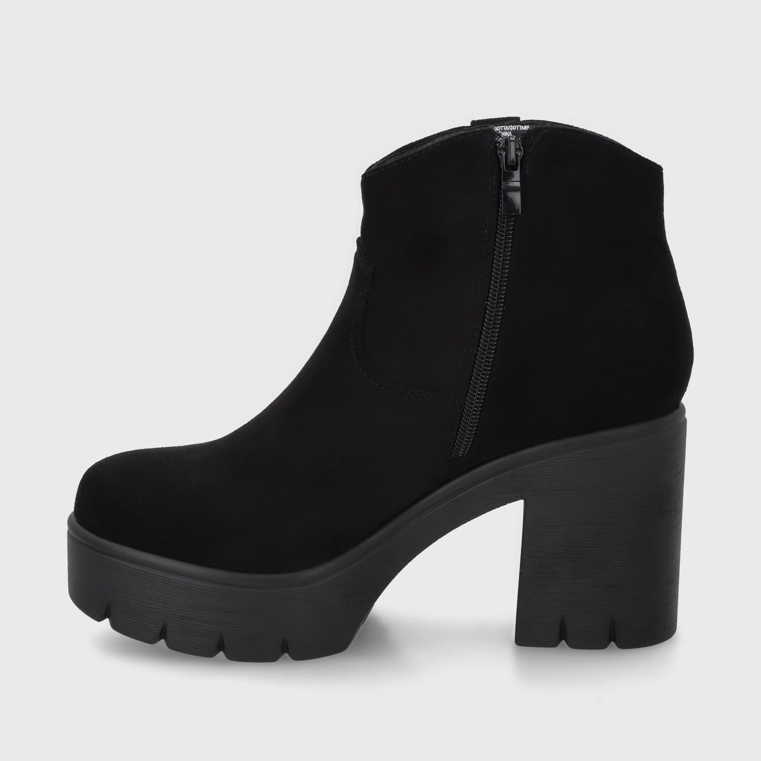 Botin Plataforma Negro Mujer 55311