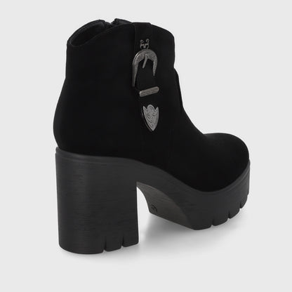 Botin Plataforma Negro Mujer 55311