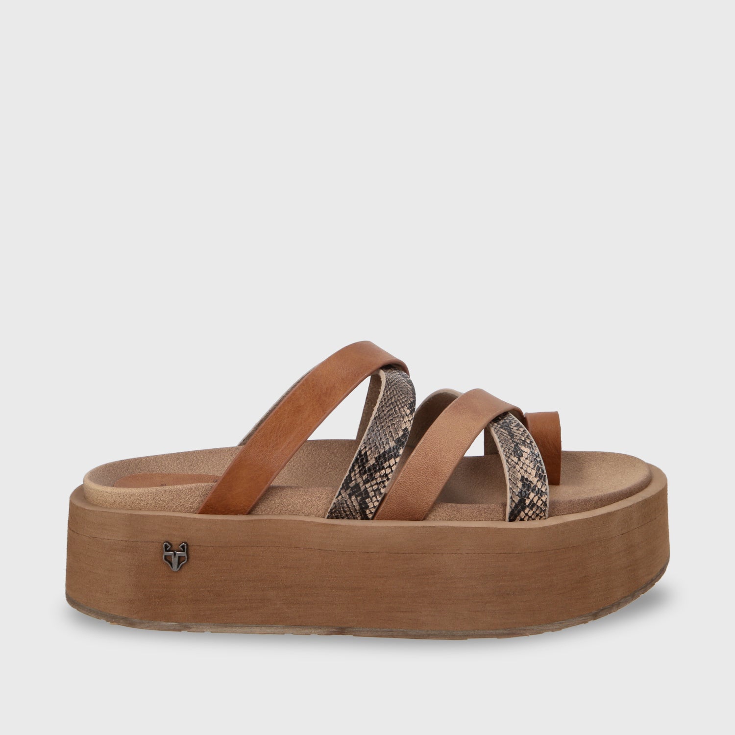 Sandalia Plataforma Beige Mujer 55940