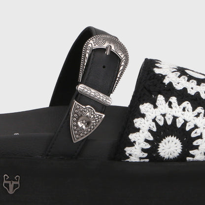 Sandalia Plataforma Negra Mujer 55942