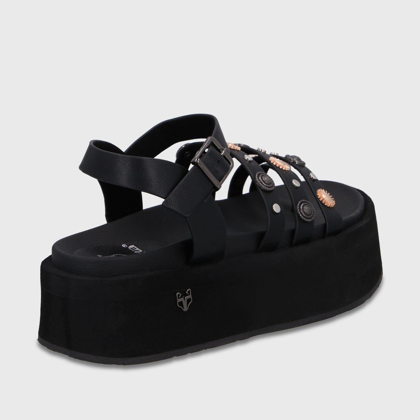 Sandalia Plataforma Negra Mujer 55943