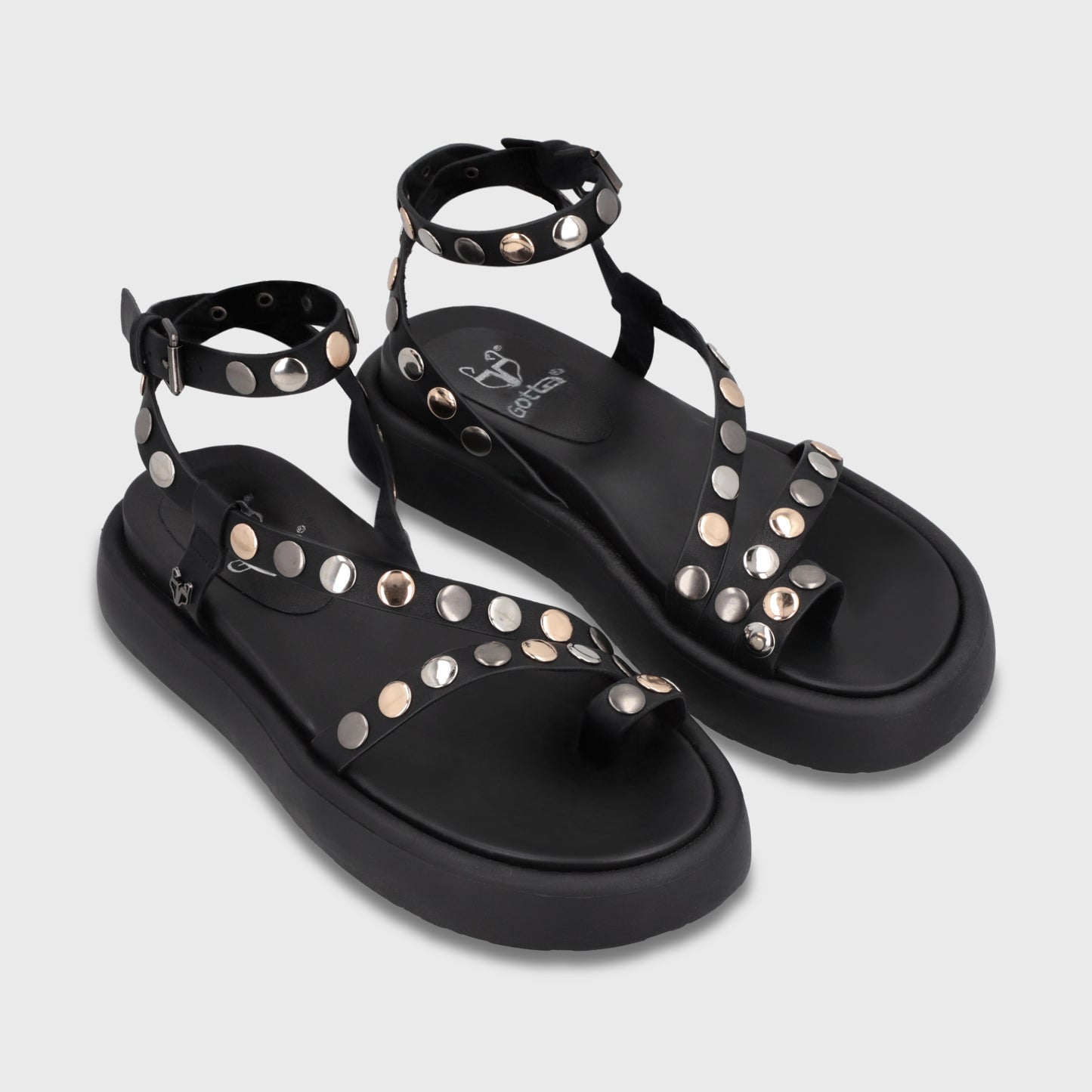 Sandalia Plataforma Negra Mujer 55953