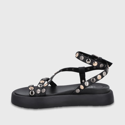 Sandalia Plataforma Negra Mujer 55953