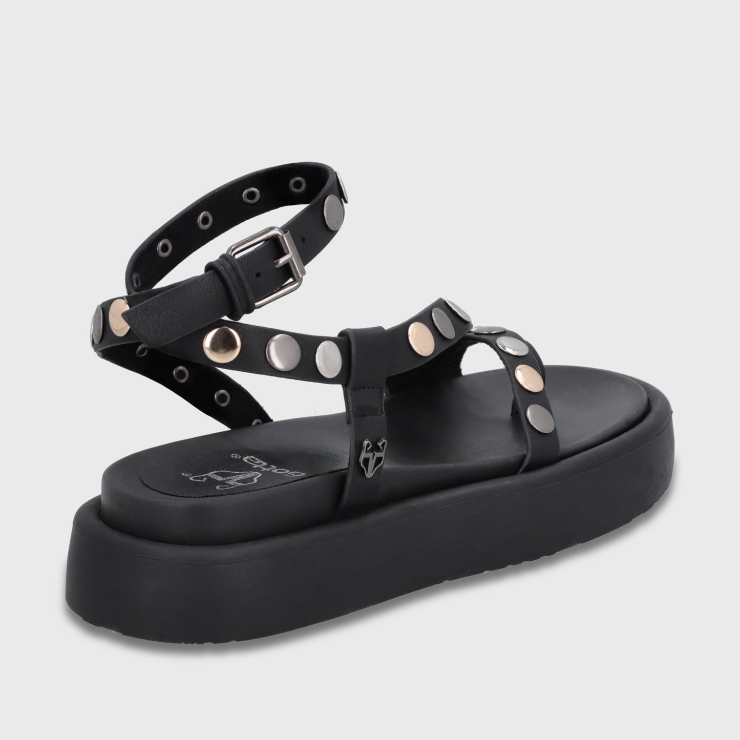 Sandalia Plataforma Negra Mujer 55953