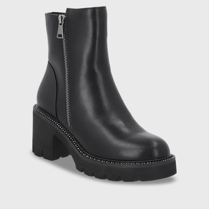 Botin Taco Negro Mujer 56020