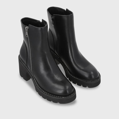 Botin Taco Negro Mujer 56020