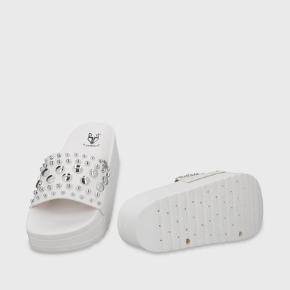 Sandalia Plataforma Blanca Mujer 64020
