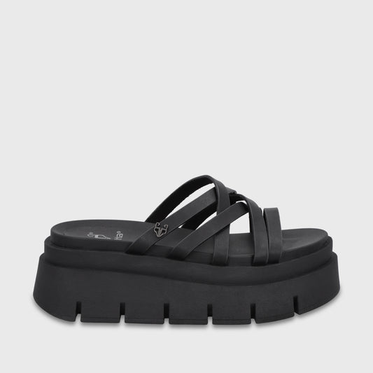 Sandalia Plataforma Negra Mujer 65810