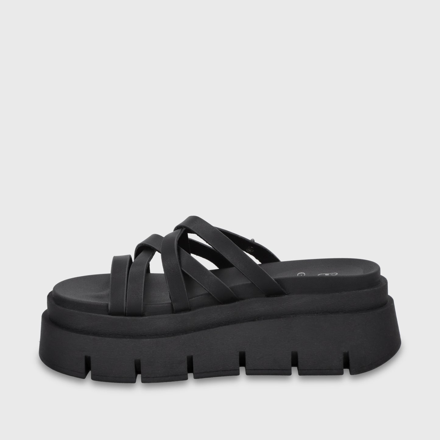 Sandalia Plataforma Negra Mujer 65810