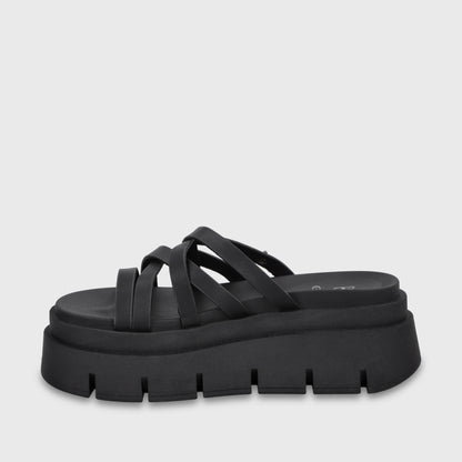 Sandalia Plataforma Negra Mujer 65810